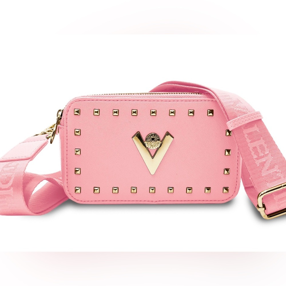 Valentino Orlandi Pink Crossbody with Gold Details